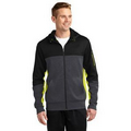 Sport-Tek  Tech Fleece Colorblock Full-Zip Hooded Jacket